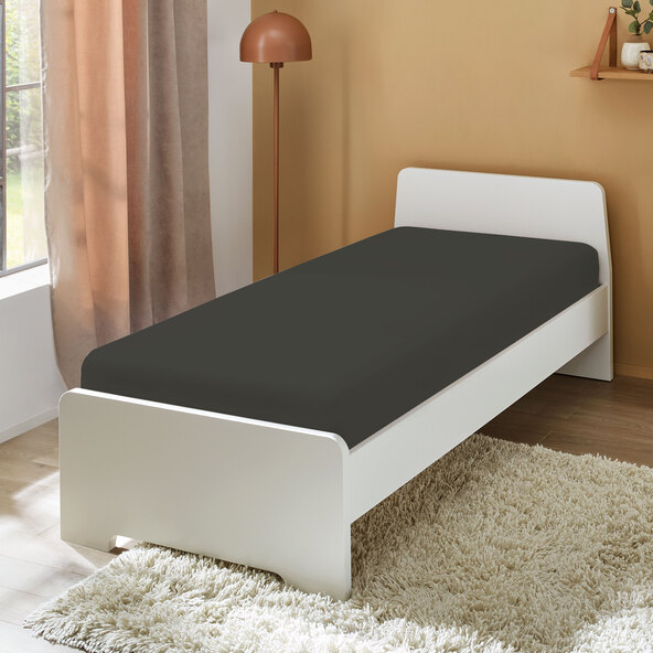 Jersey Spannbetttuch, 90-100 x 200 cm, anthrazit