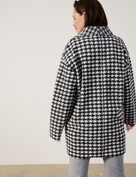 Offener Strickmantel mit Wollanteil