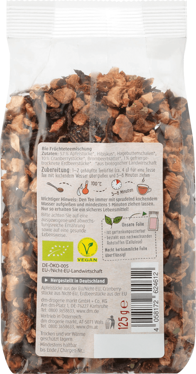 Früchtetee-Mischung Cranberry, Erdbeere, lose, 125 g