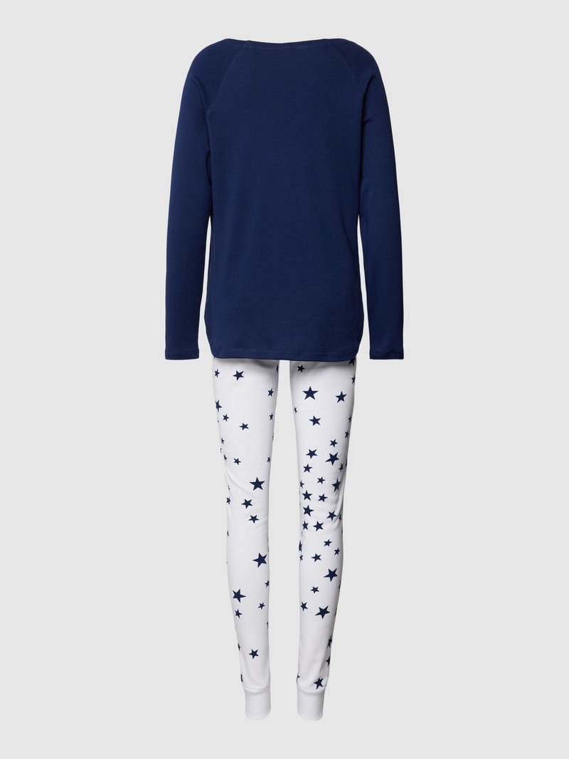 Pyjama mit U-Boot-Ausschnitt in marineblau
