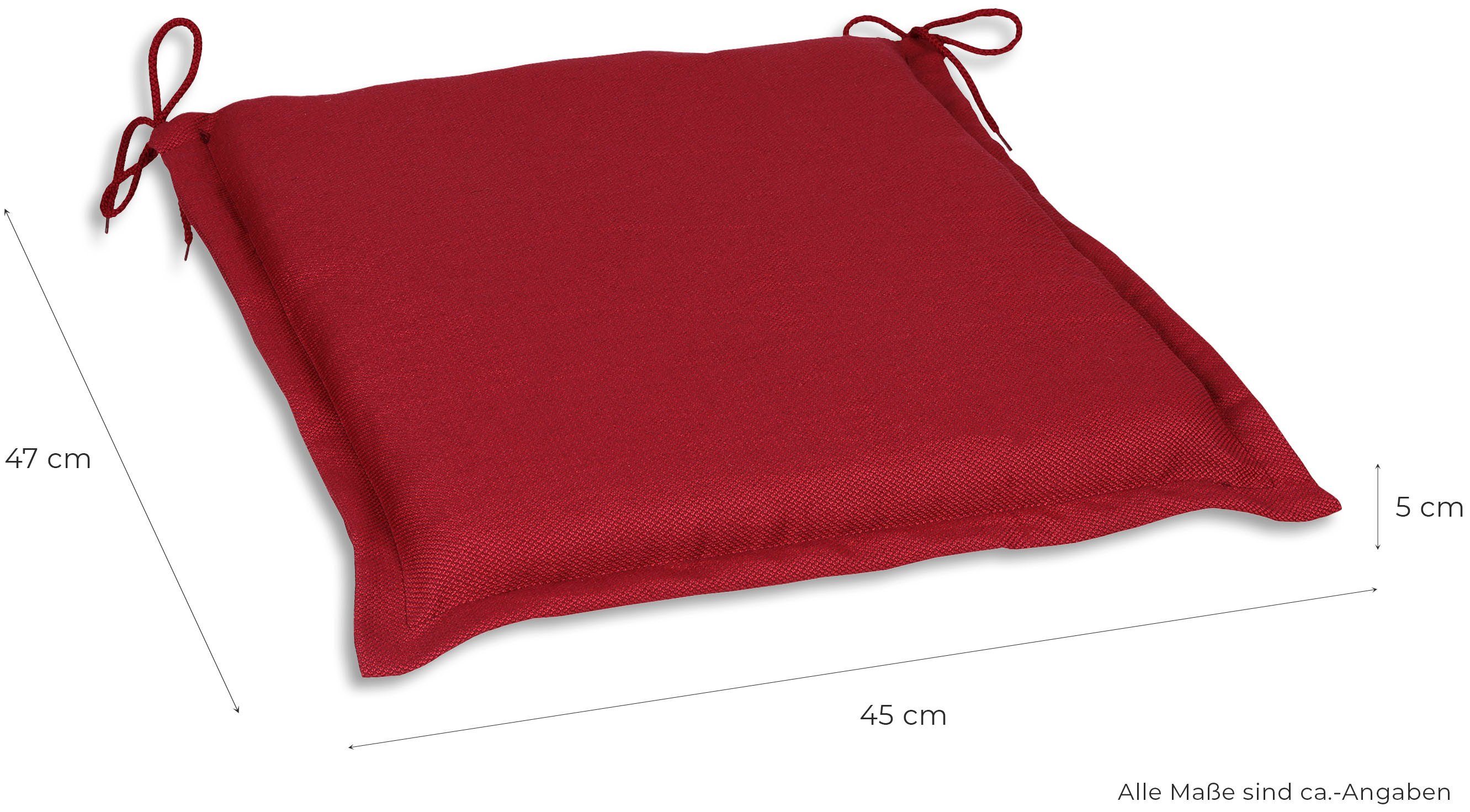 GO-DE Sitzkissen Dora, 2er Set, 45x47 cm