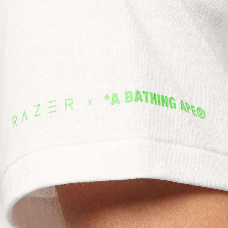 A Bathing Ape x Razer Neon Camo Ape Head Tee white