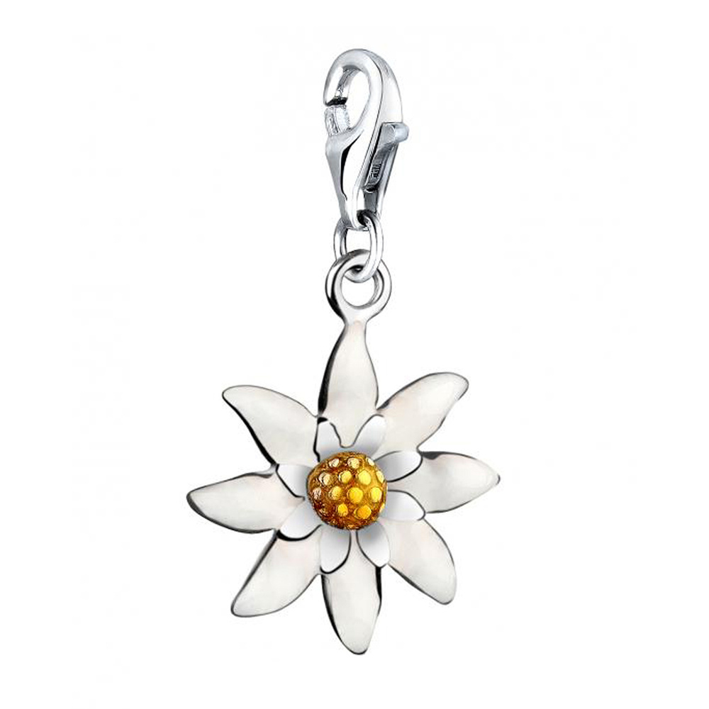 Nenalina Nenalina Amulette Femmes pendentif édelweiss avec émail en argent sterling 925 Pendentif