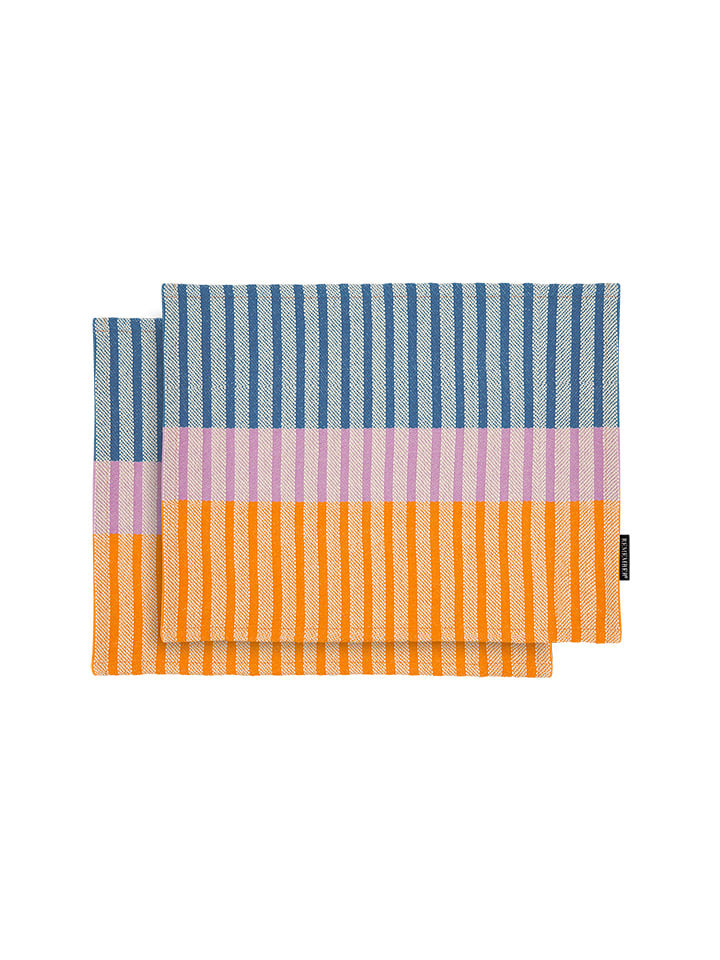 Remember 2er-Set: Tischsets ''Romy'' in Orange/ Blau/ Rosa - (L)43,5 x (B)32 cm günstig kaufen onesize