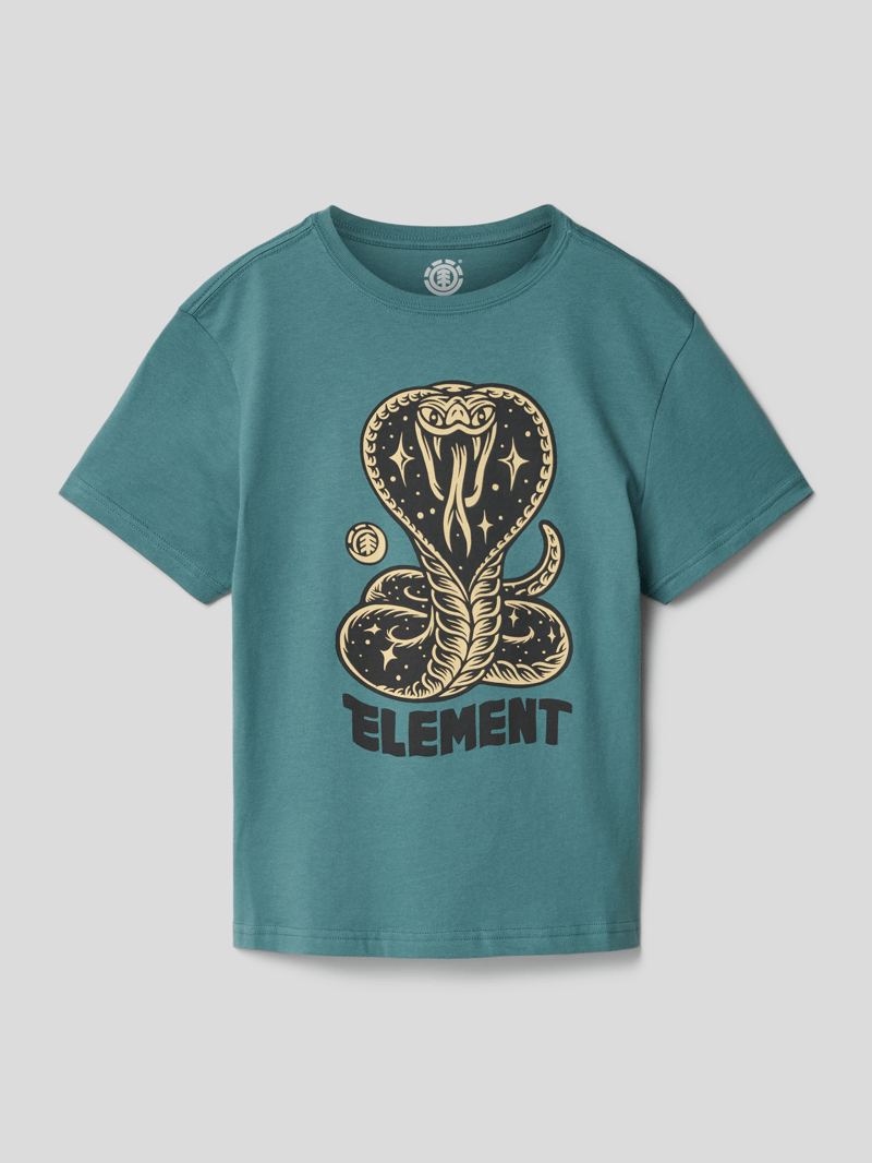 T-Shirt mit Rundhalsausschnitt Modell 'NOCTURNAL COBRA' in petrol