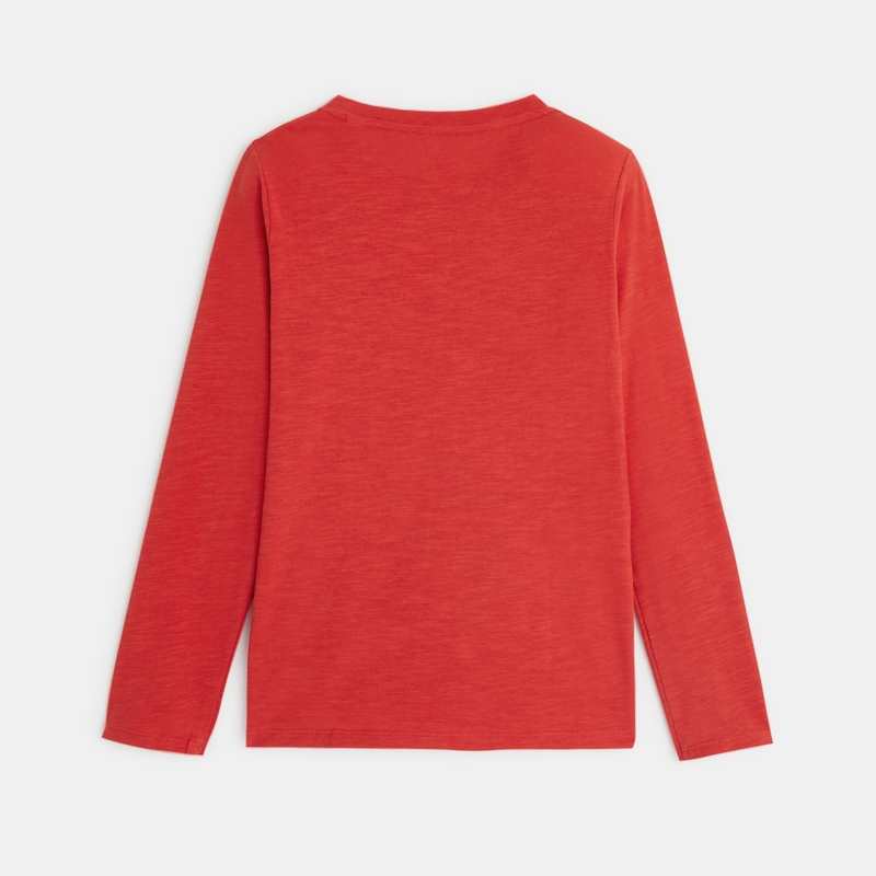 T-shirt uni en coton rouge garçon