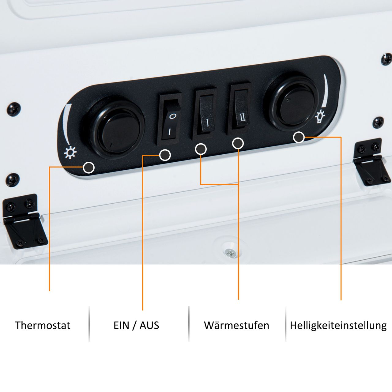 HOMCOM Elektrokamin Kaminofen Flammeneffekt 950/1850W Überhitzungs-Schutz Metall Weiß 41,5 x 28 x 54,8 cm
