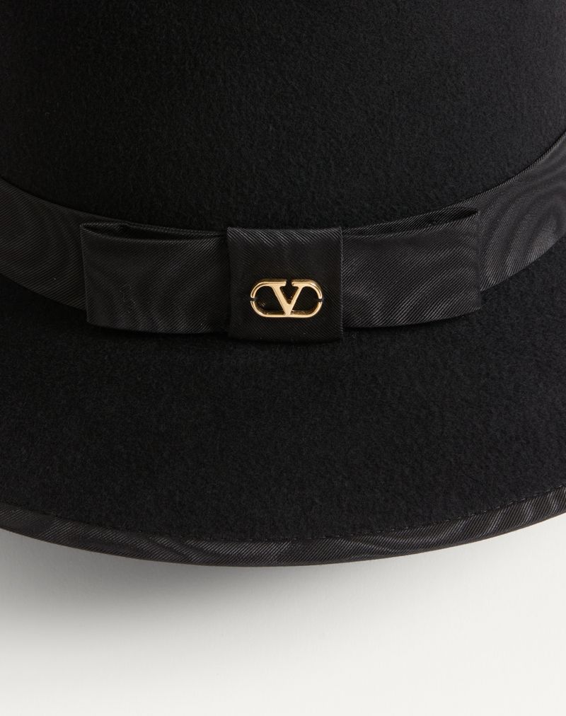 Chapéu de feltro exclusivo VLogo com fita Moiré