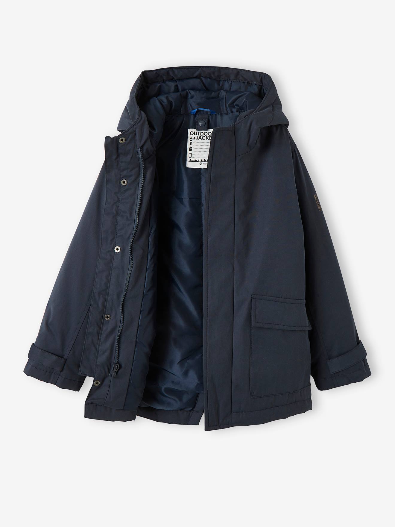 Parka 3 en 1 garçon avec blouson amovible bleu électrique