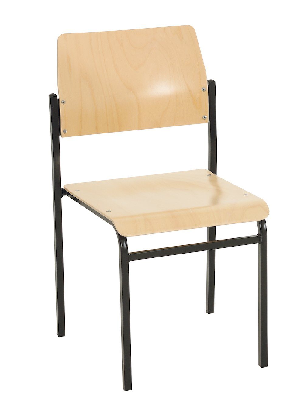 PROREGAL® Stapelstuhl Stapelbare Besucherstühle Newark, HxBxT 70x42x42cm, tdw 110kg, Schwarz
