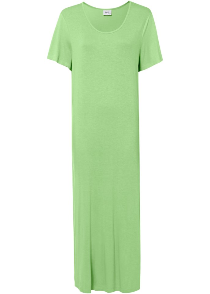 Bequem geschnittenes Shirt-Kleid mit Schlitz in Midi-Länge