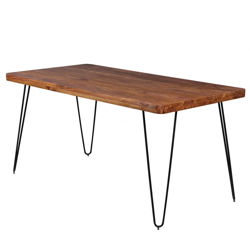 Wohnling Massivholz Sheesham Esstisch 160 x 80 x 76 cm Küchentisch Massiv