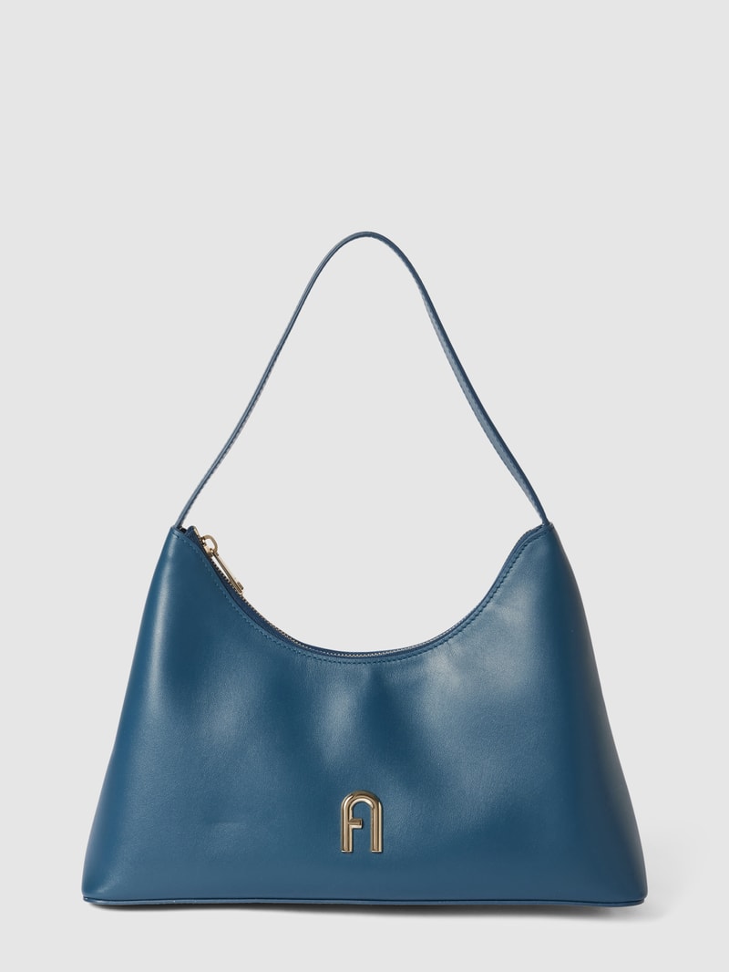 Hobo Bag mit Label-Applikation Modell 'DIAMANTE' in marineblau