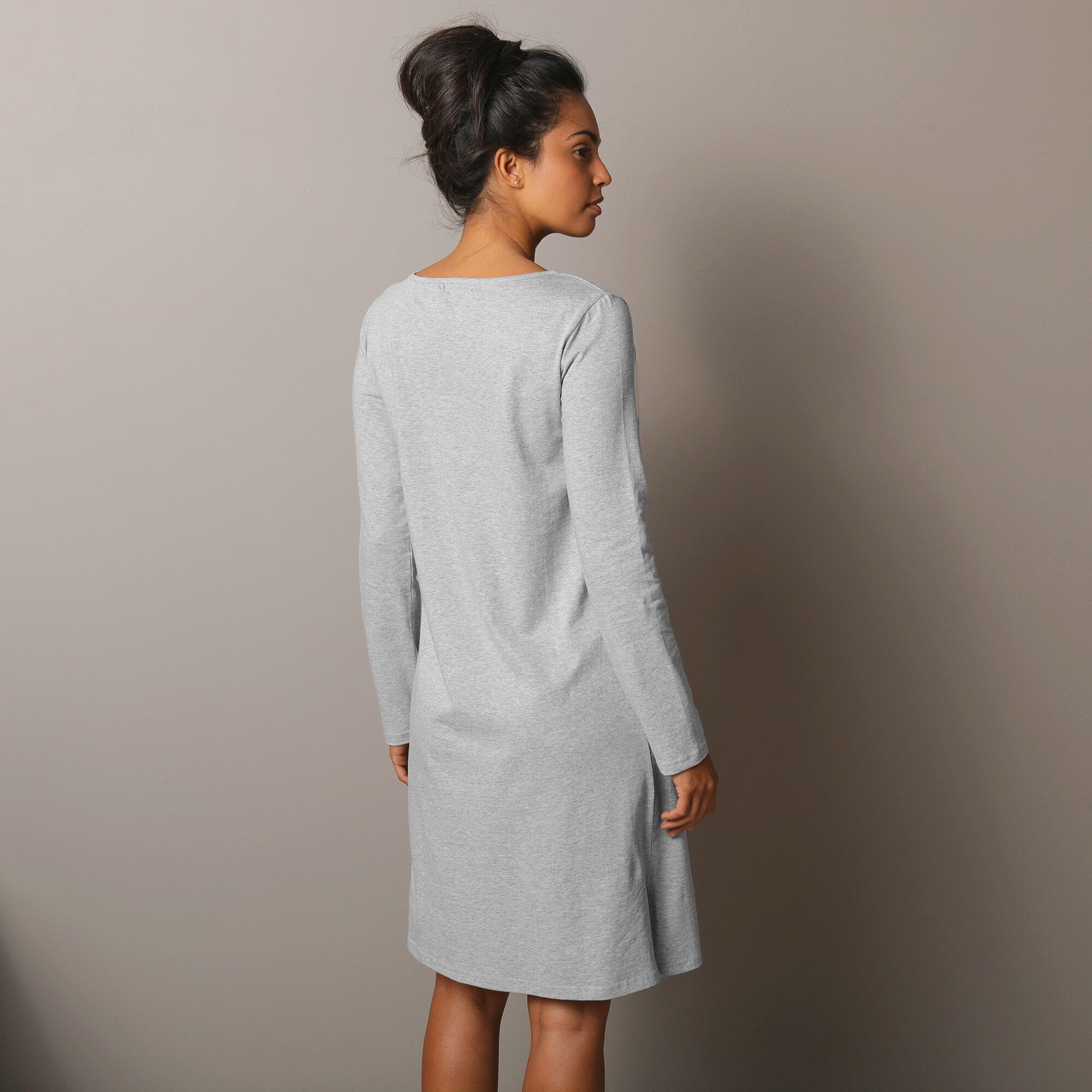 Chemise de nuit courte manches longues imprimé mouton