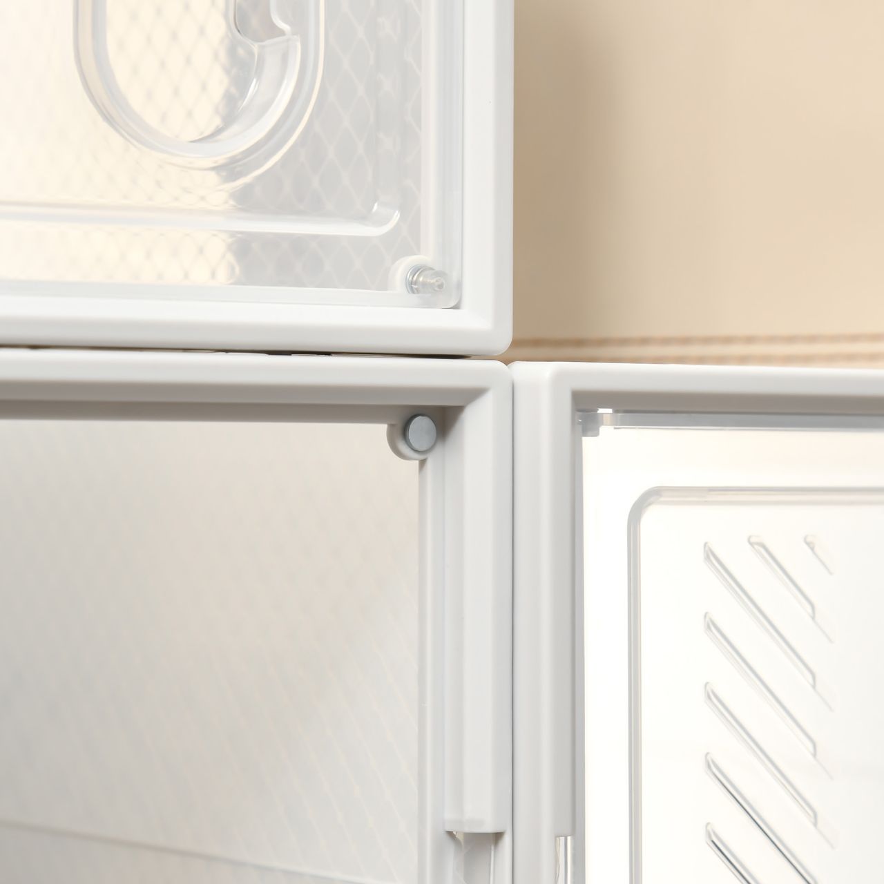 HOMCOM DIY Schuhbox Schuhkartons mit 8 Fächern Aufbewahrungsbox Transparent