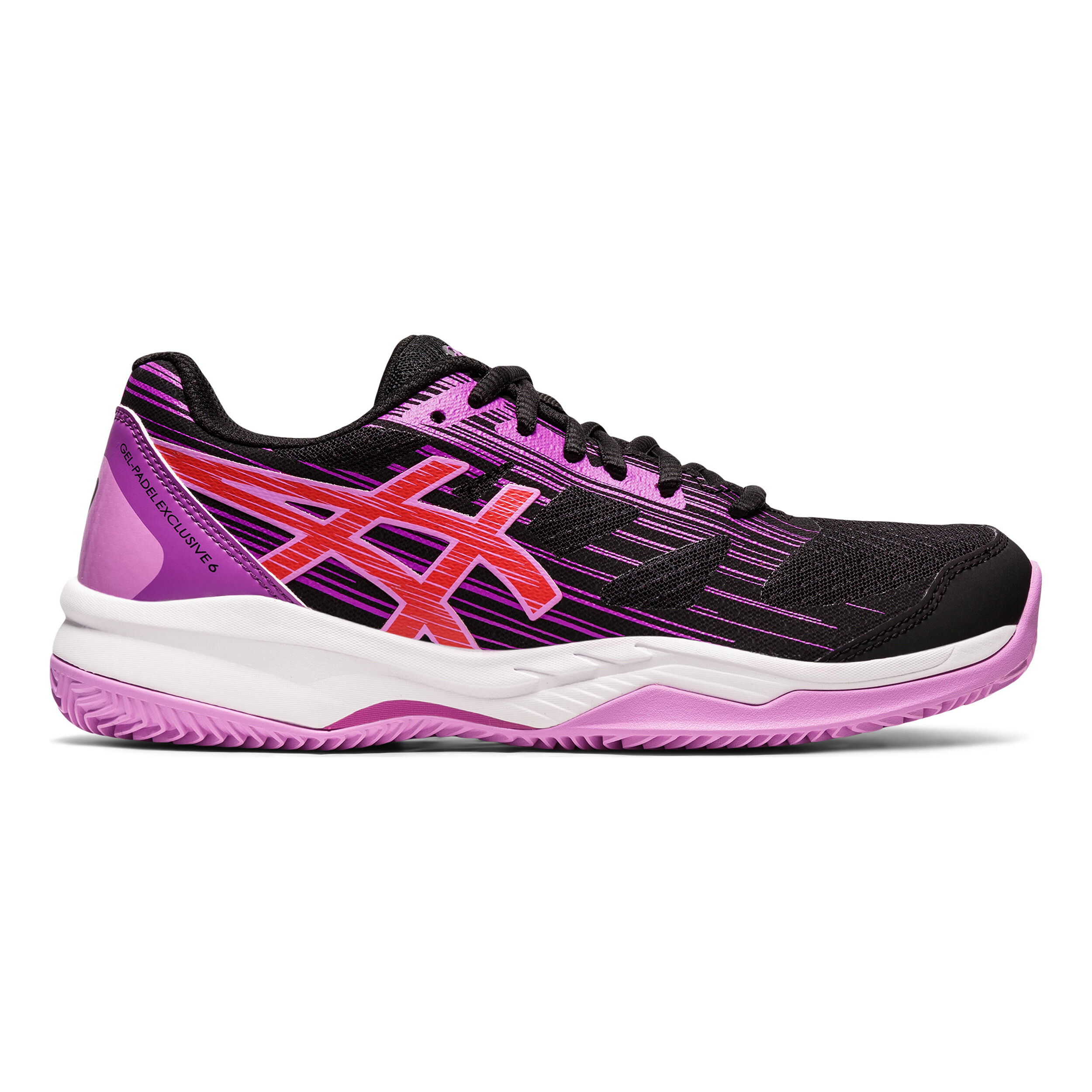 Gel-Padel Exclusive 6 Padelschuh Damen - Schwarz, Flieder