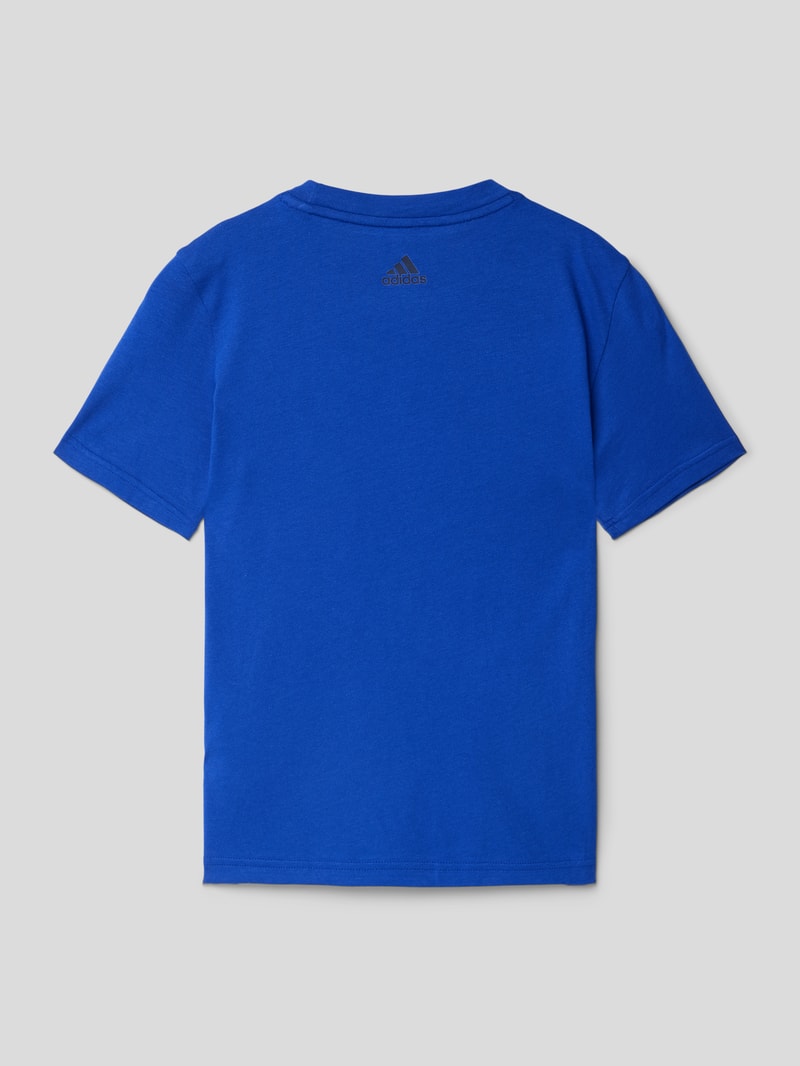 T-Shirt mit Label-Print in royalblau
