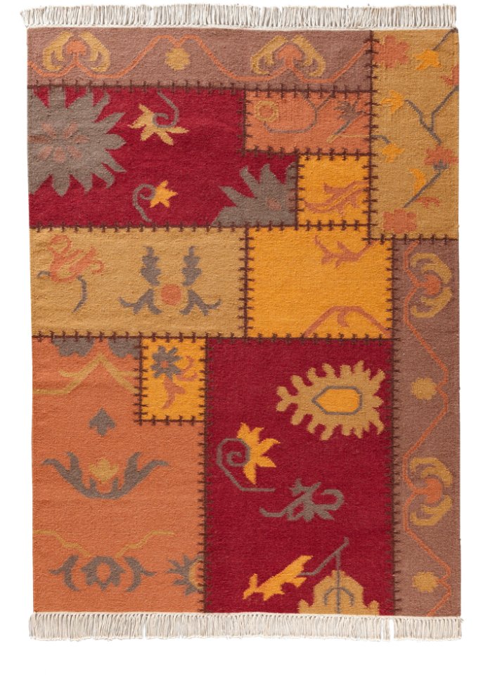Kelim-Teppich in Patchworkoptik
