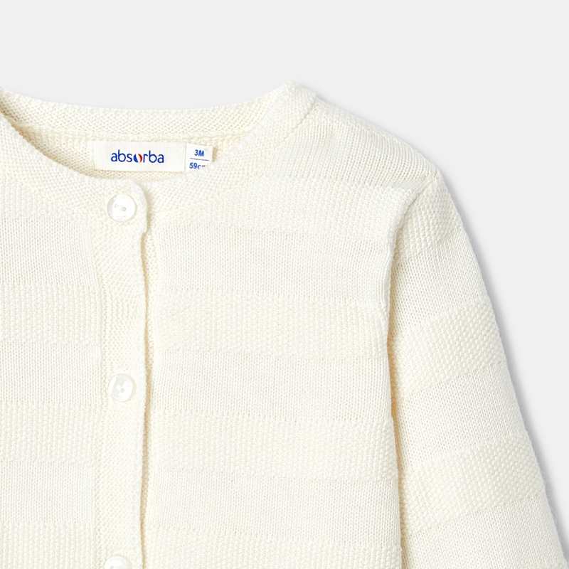 Gilet en tricot blanc naissance Absorba