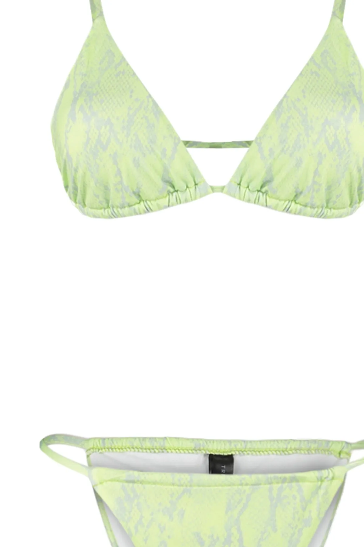 Trendyol Collection  Grünes, dreieckiges brasilianisches Bikini-Set mit hohem Beinausschnitt und Bindeband TBESS22BT0046