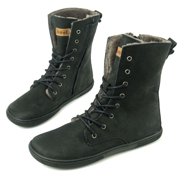 Koel bare |mid ~ Faro Schnürstiefel Winter ~ Black