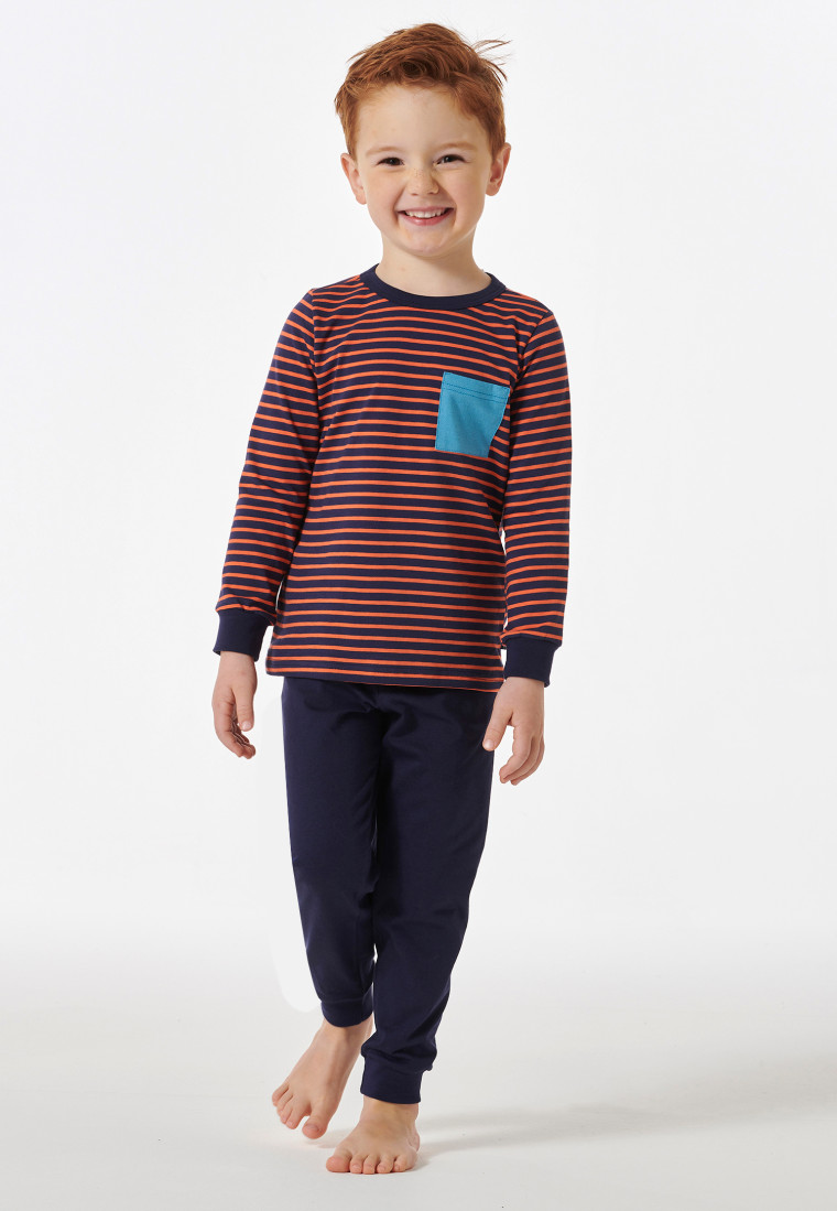 Schlafanzug lang Ringel dunkelblau - Boys World