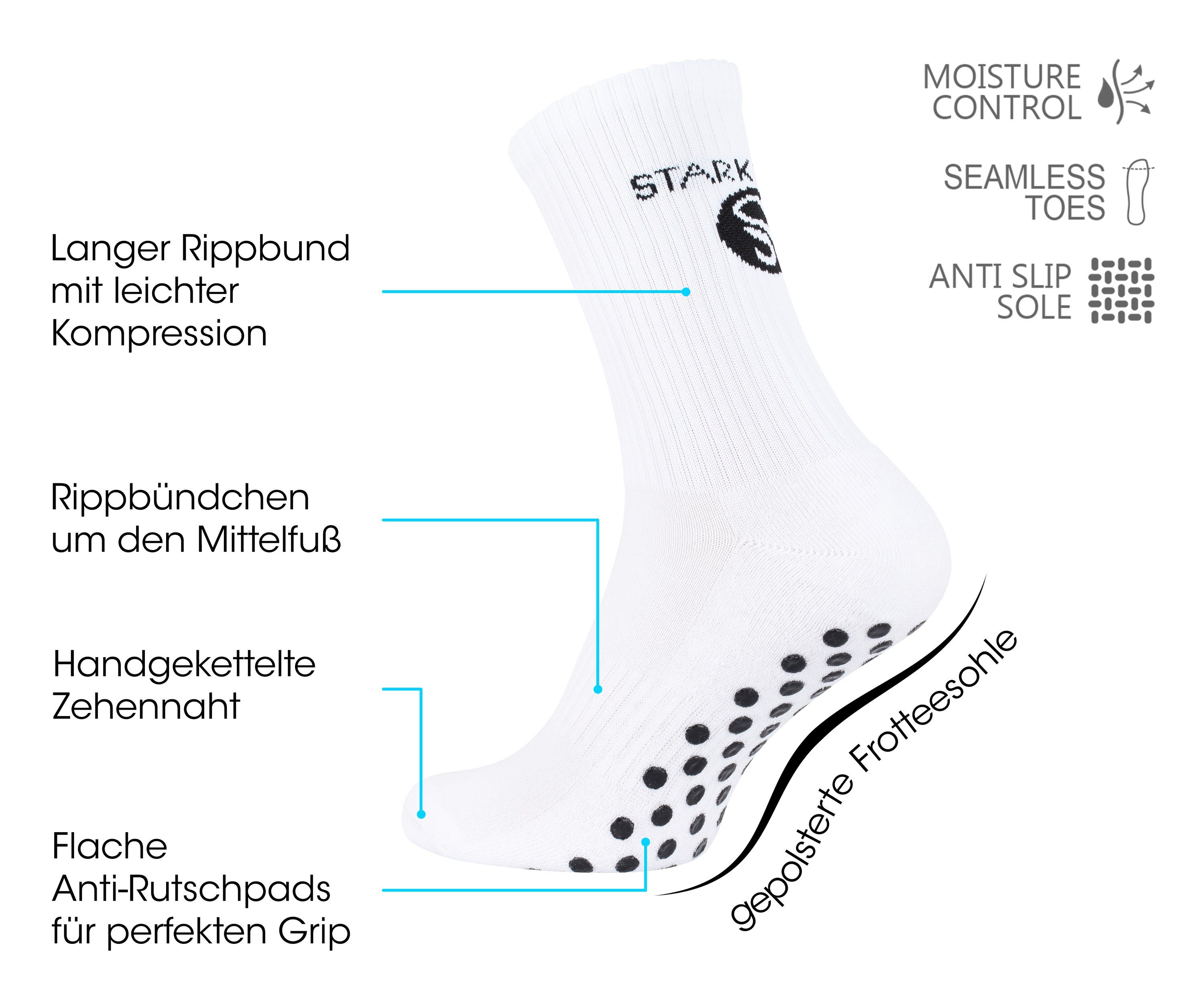 Stark Soul® Sportsocken Rutschfeste Sportsocken - Fußball Socken mit Anti-Rutsch-Sohle