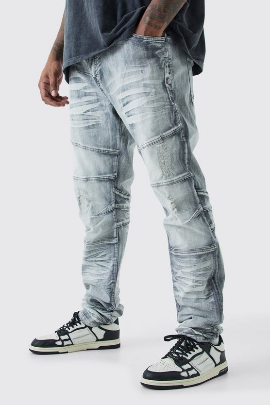 Plus gebleichte Skinny Stretch Jeans mit Rissen