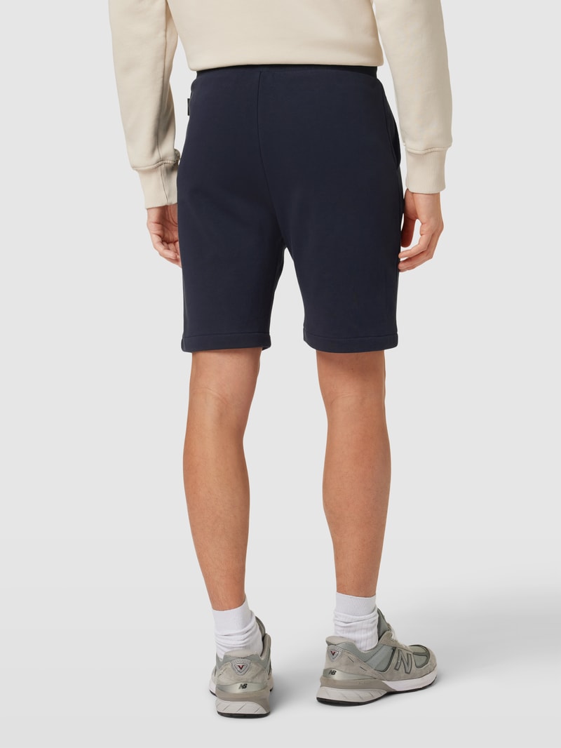Sweatshorts mit Logo-Stitching in marineblau