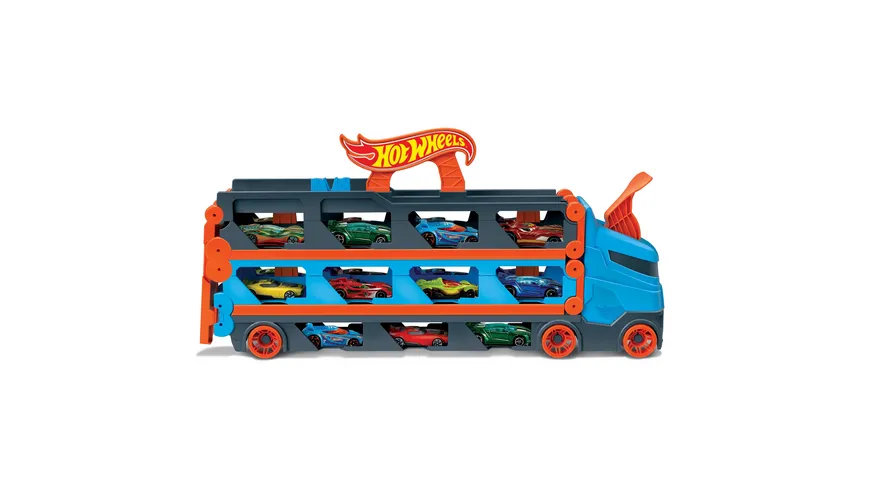 Hot Wheels 2-in-1 Rennbahn-Transporter inkl. 3 Spielzeugautos