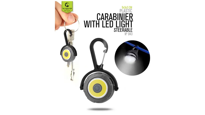 BLACK COFFEE Karabiner mit LED-Licht