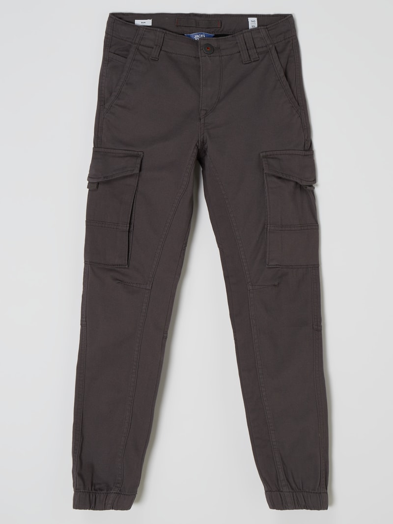 Slim Fit Cargohose mit Stretch-Anteil Modell 'Paul' in anthrazit