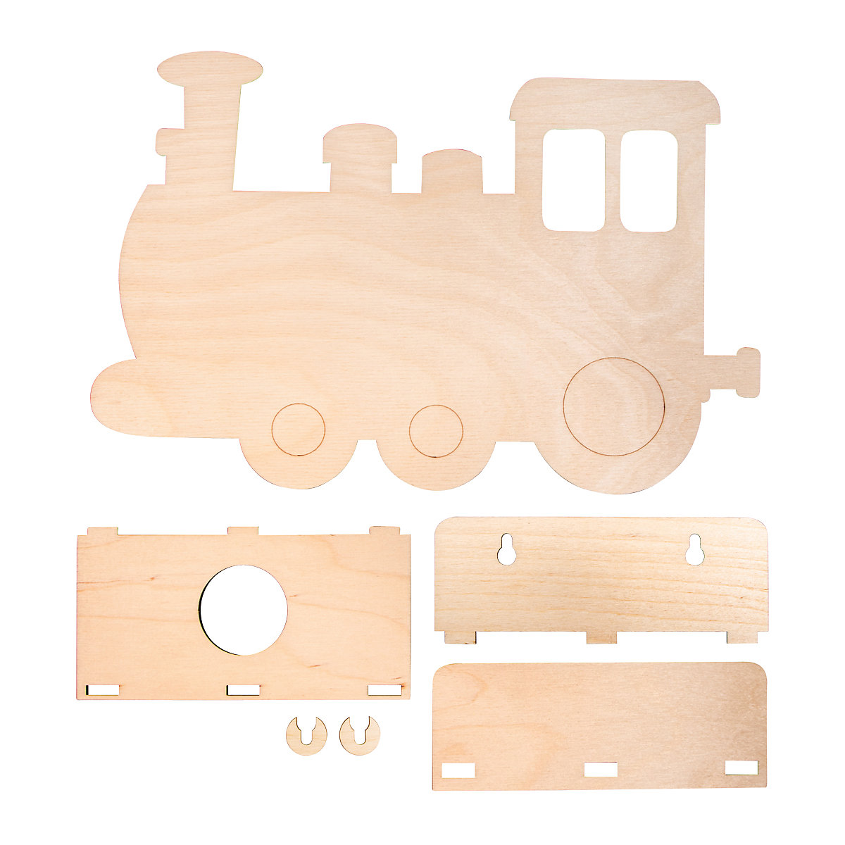 Holzbausatz Lampe kleiner Zug, natur, 29x18,3x7,5cm, 6-tlg.