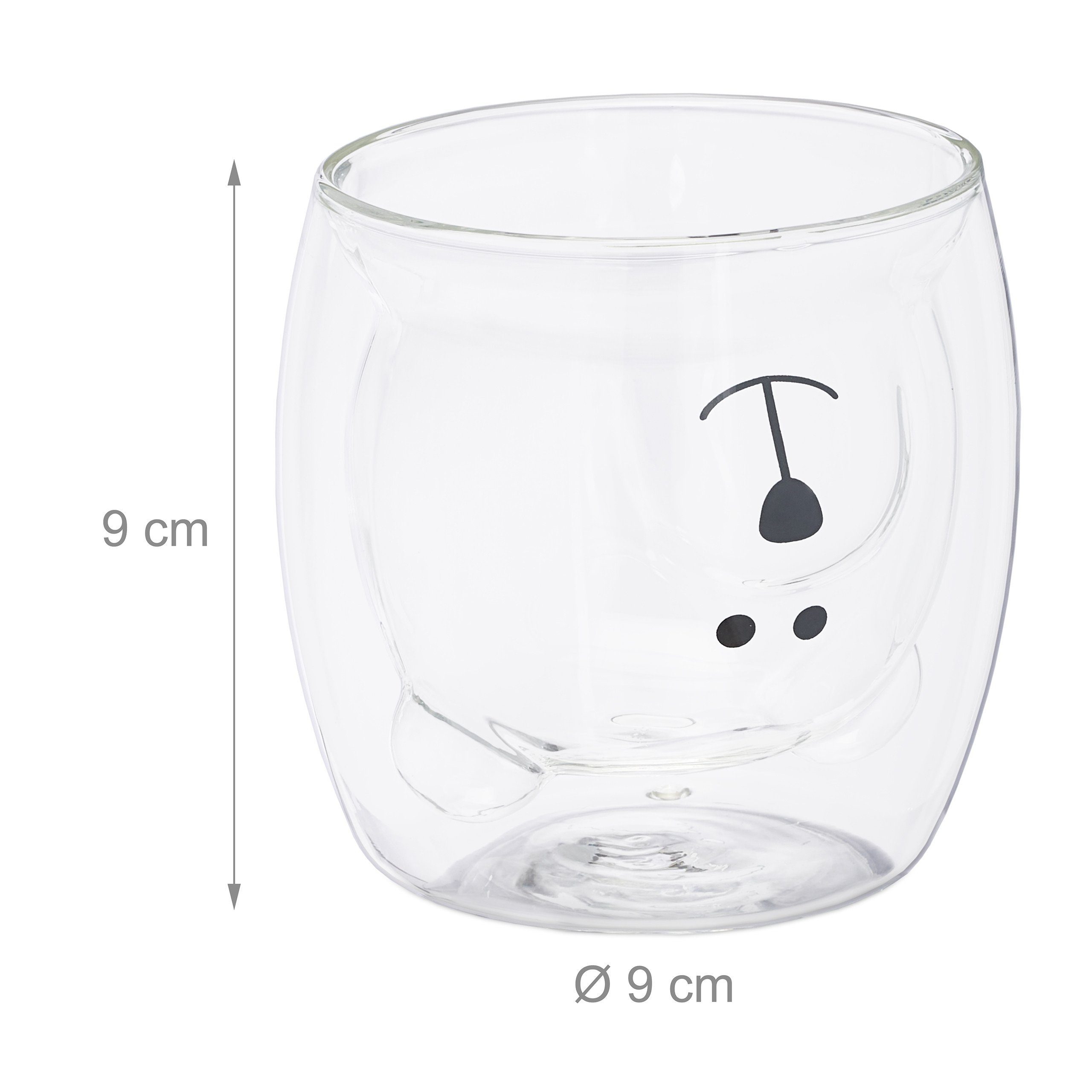 relaxdays Teeglas Doppelwandige Gläser 