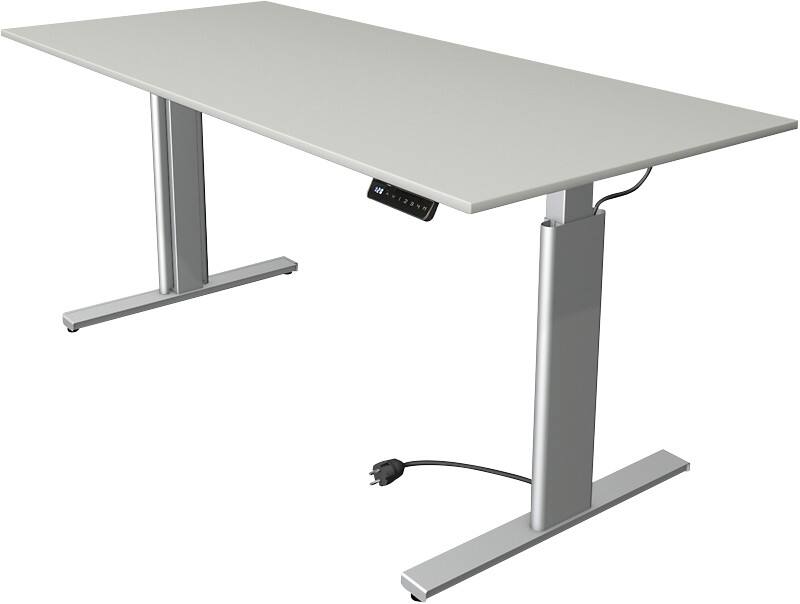 Kerkmann Move 3 Rechteckig Elektrisch Höhenverstellbar Sitz-Stehschreibtisch Hellgrau, Silber 1.800 x 800 x 1.200 mm
