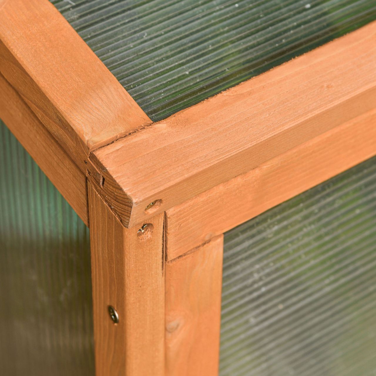 Outsunny Frühbeet Treibhaus Gewächshaus Frühbeetkasten Pflanzenbeet mit Abdeckung aus Holz und Polycarbonat wetterfest Orange 90 x 80 x 58 cm