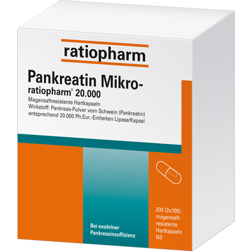 PANKREATIN Mikro-ratio.20.000 magensaftr.Hartkaps.  200 St  Kapseln