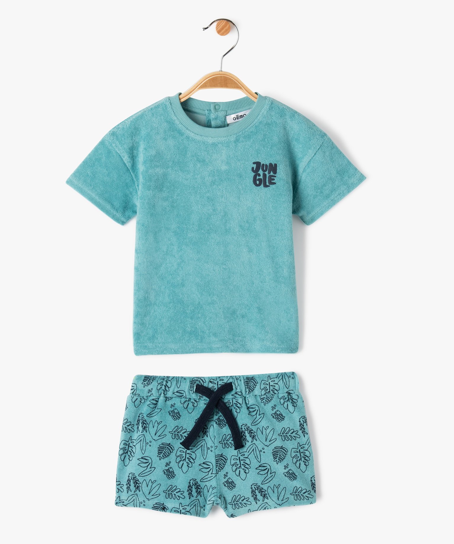 Ensemble bébé Garçon 2 pièces : short + tee-shirt en ép... bleu | GEMO