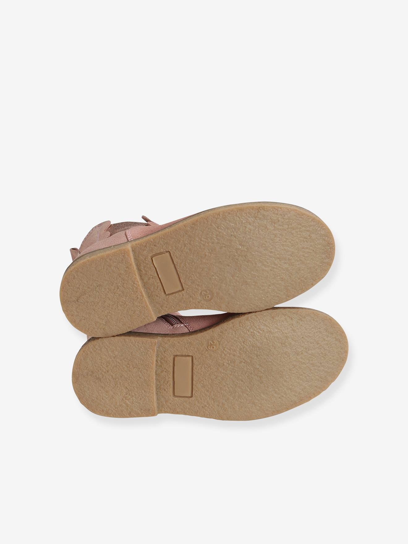 Vertbaudet Mädchen Boots mit Reißverschluss, Glanzeffekt - braun