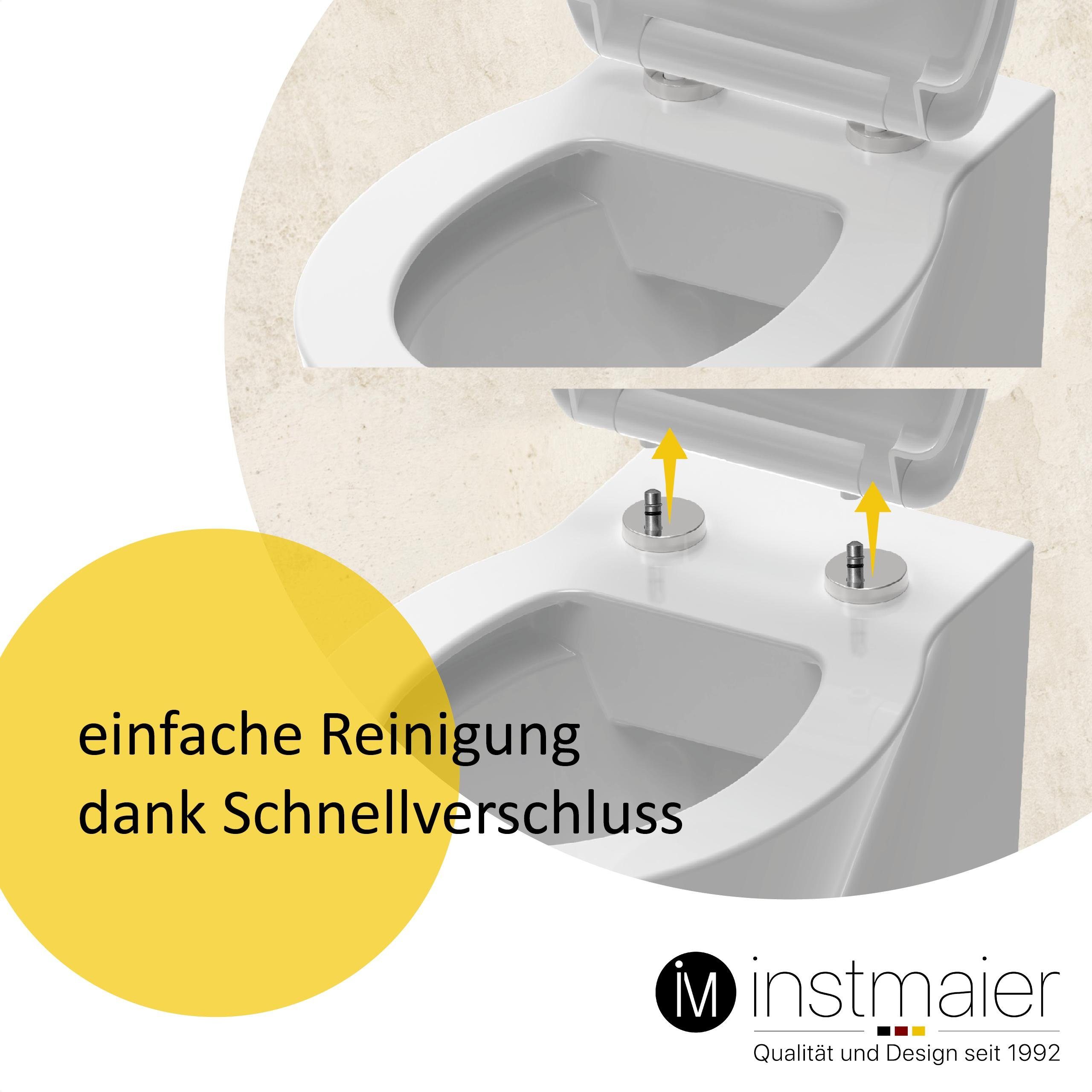 instmaier WC-Sitz Made in Germany, bakterienabweisendes duroplast, bis 250kg, weiß, mit Absenkautomatik, zur Reinigung abnehmbar