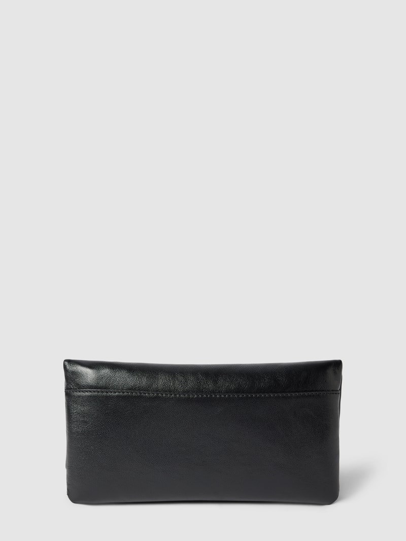 Clutch aus Leder Modell 'Mimosa' in metallic schwarz