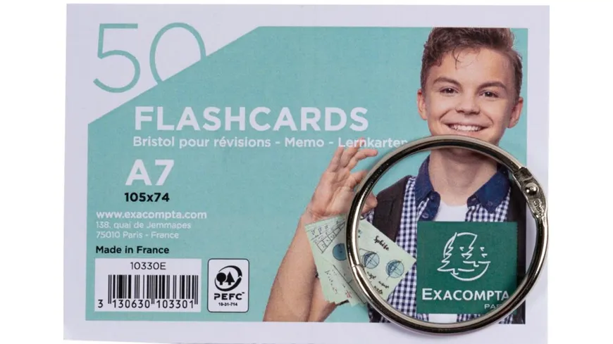EXACLAIR 50 Flashcards Lernkarten A7 sortiert