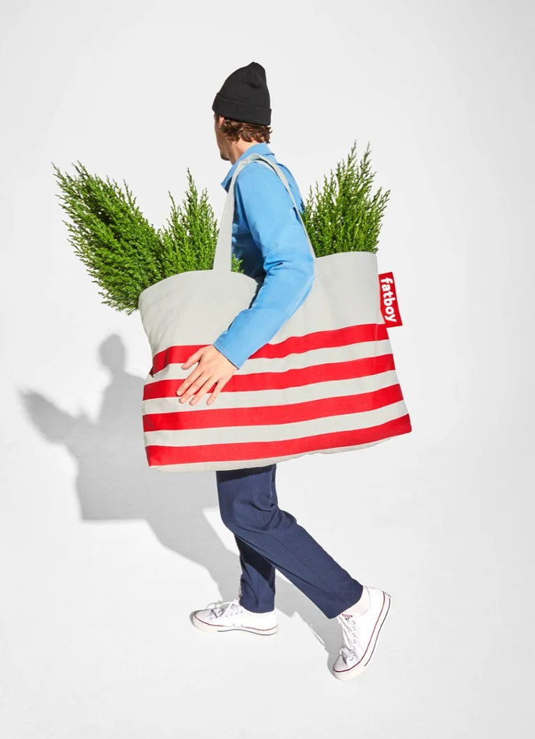 Geantă tote cu dungi Fatboy Carry Too Much