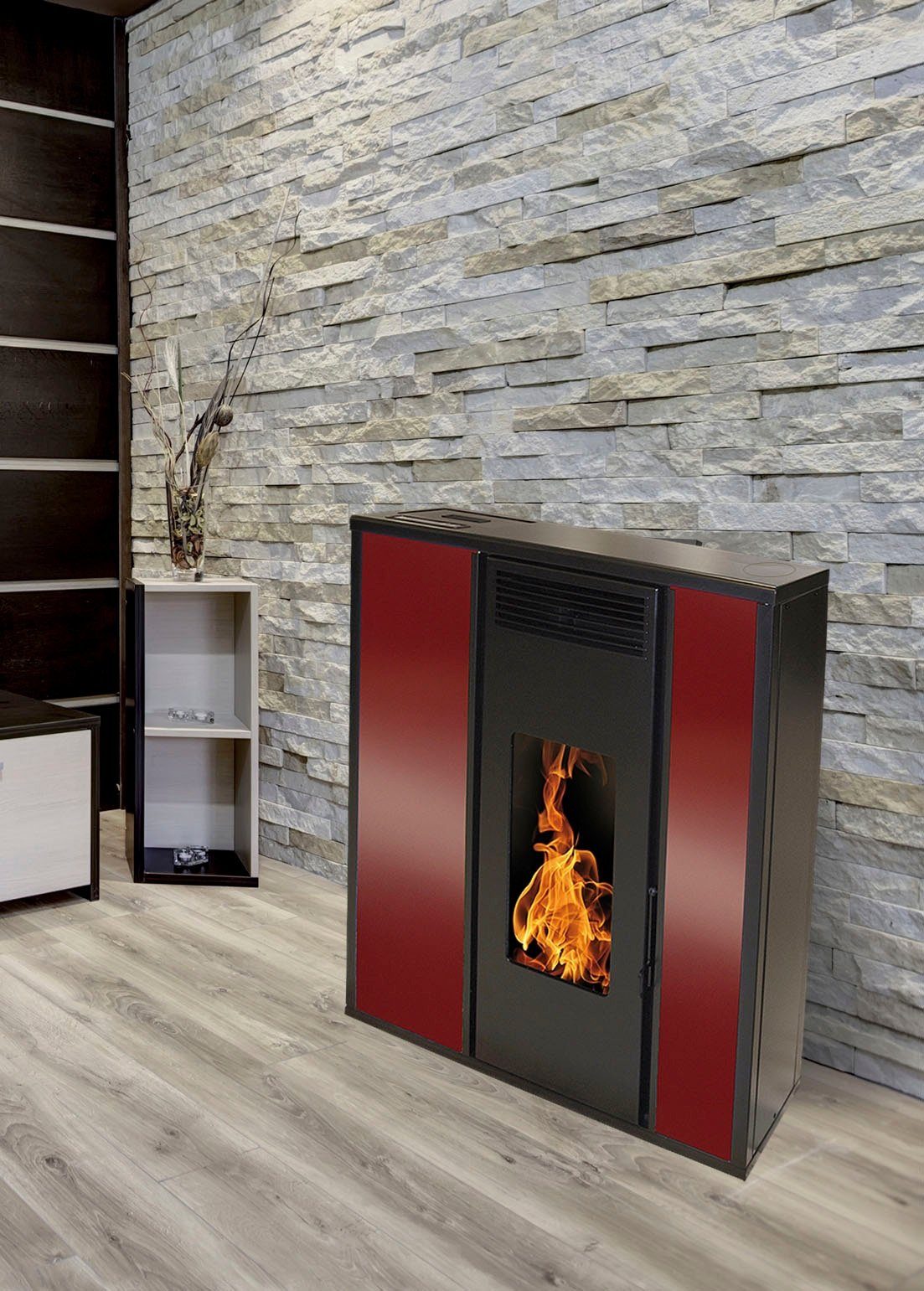interstoves Pelletofen Kimi 10, 8,8 kW, Zeitbrand, (1-tlg), ideal für den Flur, slim Pelletofen