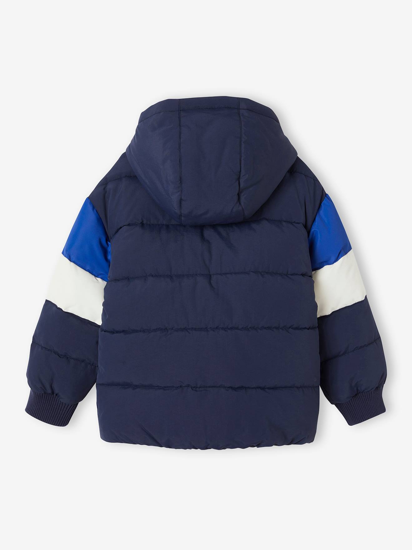 Vertbaudet Jungen Kapuzen-Steppjacke mit Recycling-Wattierung - nachtblau