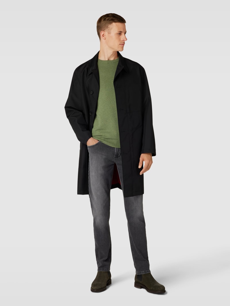 Strickpullover in melierter Optik in schilf meliert