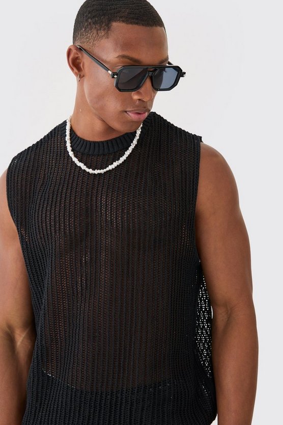 Oversize Tanktop in Schwarz