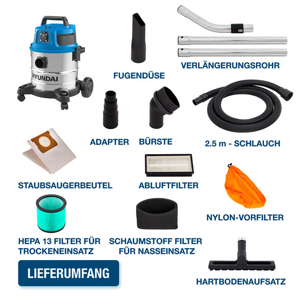 Nass- und Trockensauger VCWD1620E, 1600 W, 20 I