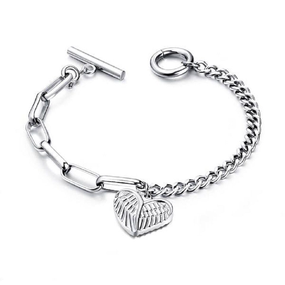 ENGELSINN Armband Schmuck Edelstahl Herz Engel Silber und Gold (1-tlg)