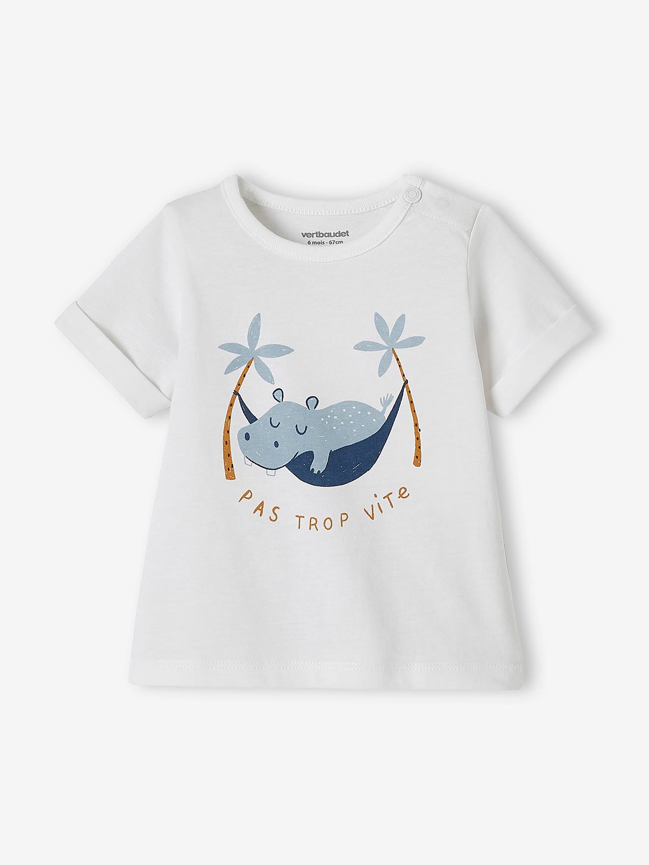 Ensemble T-shirt imprimé + short baggy bébé gris chiné